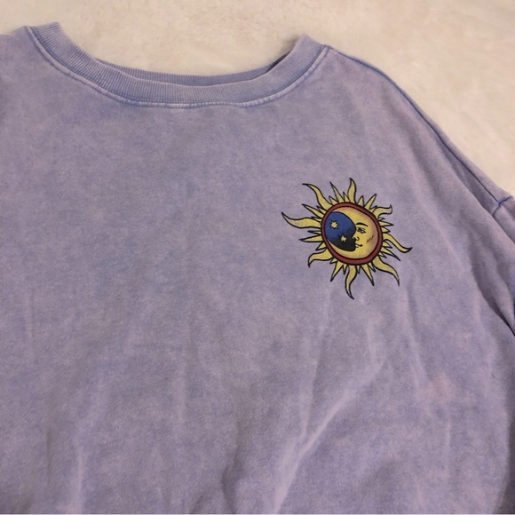 Mighty Fine Purple Celestial Semi Cropped Crewneck - Picture 4 of 5